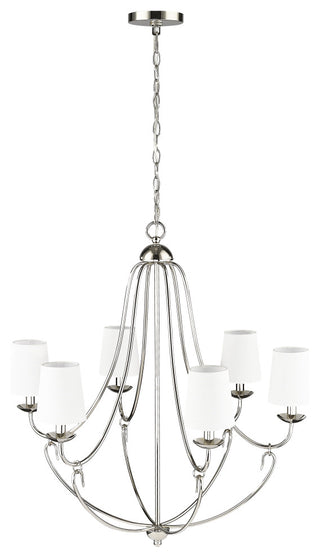 6 Light 28.5 in. Polished Nickel Chandelier