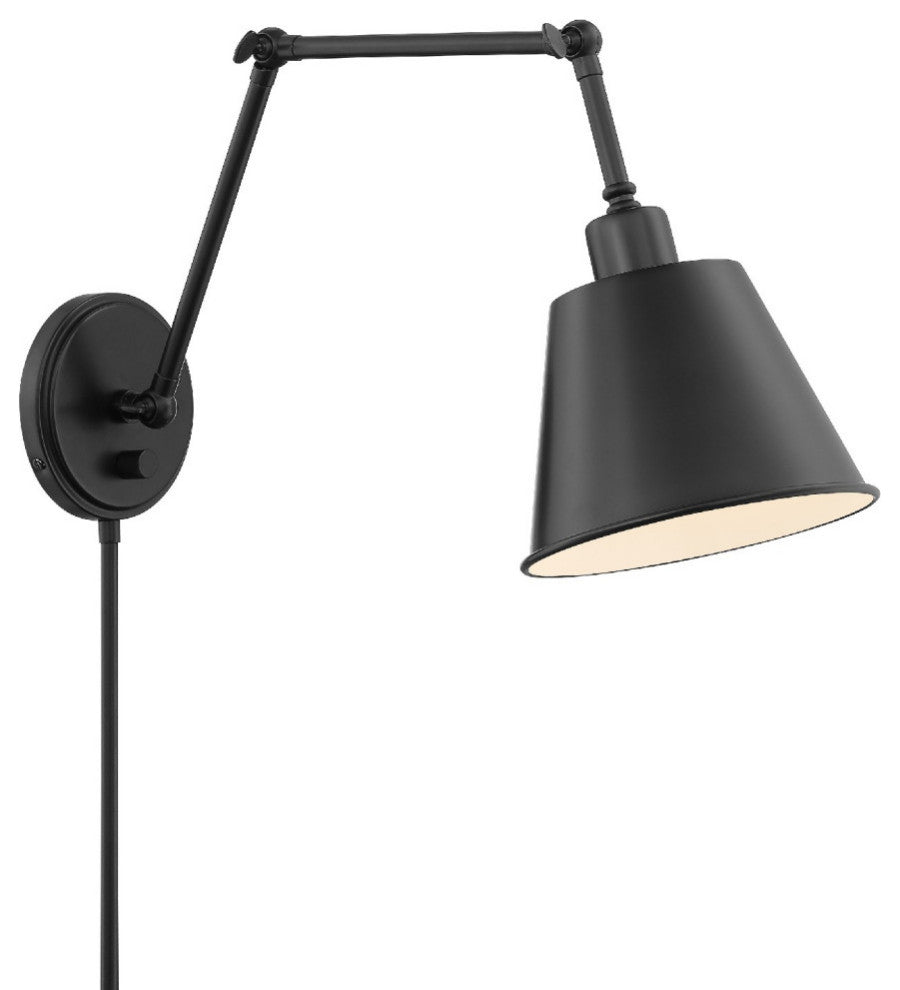 Crystorama MIT-A8021-MK, 1-Light Wall Mount, Matte Black