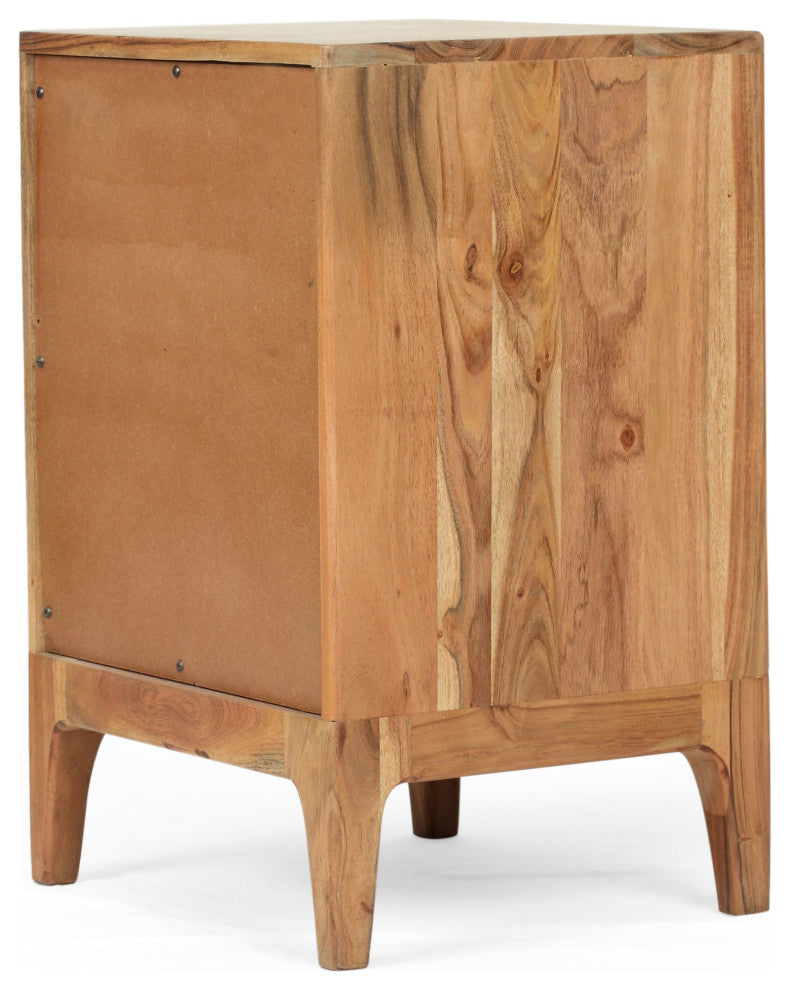 Letitia Modern Handcrafted Acacia Wood Side Table