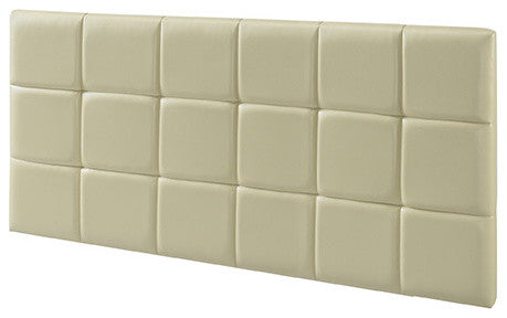 Willow Padded Headboard With Z-Bar EZ Mount Hardware, Cream, Full