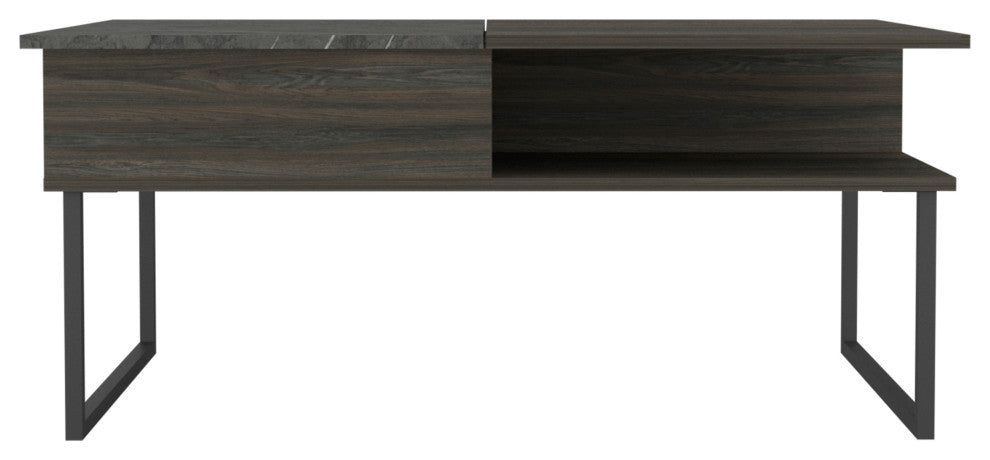 Dayton 18-inch Tall Lift Top Coffee Table, Carbon Espresso / Onyx