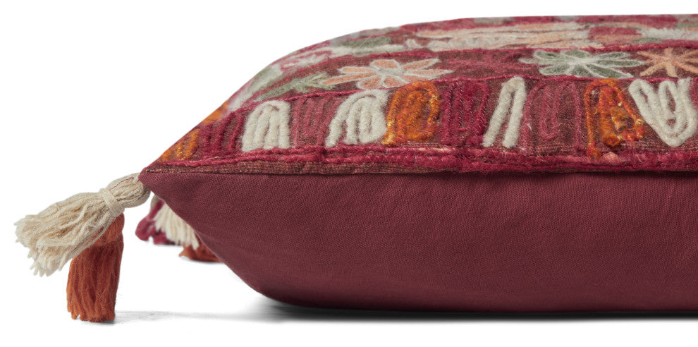 Loloi PLL0014 Pink / Multi 22" x 22" Cover Only Pillow