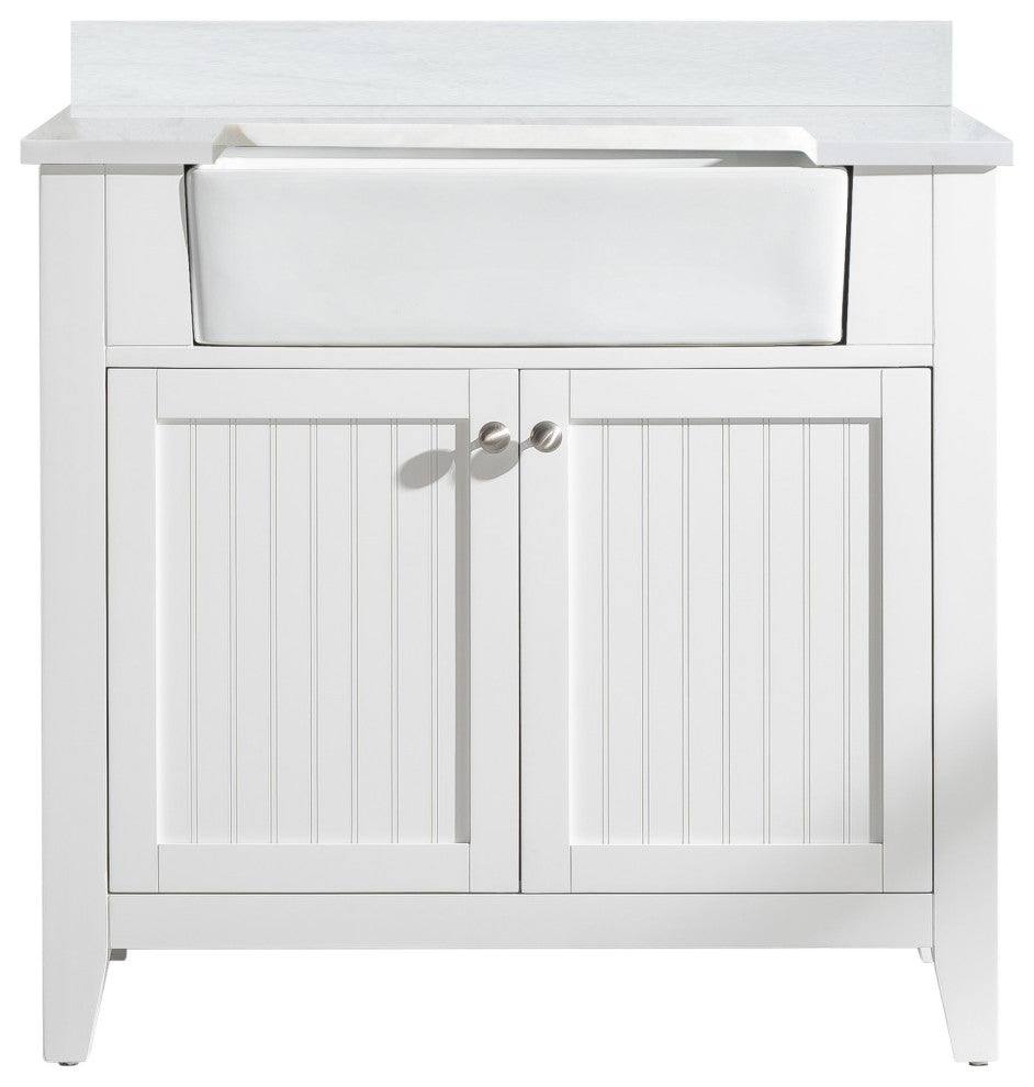 Burbank Transitional White 36" Single Vanity