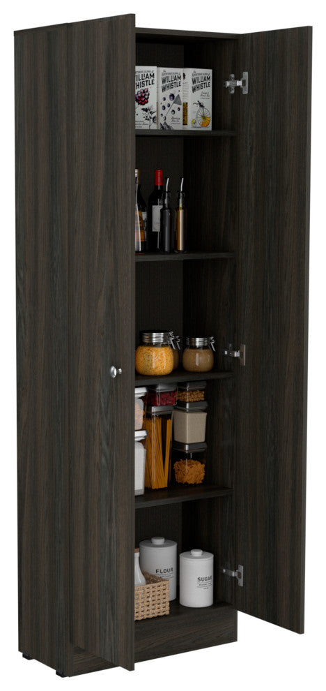 DEPOT E-SHOP Dakari-Storage Single-Door Pantry Cabinet, Carbon Espresso