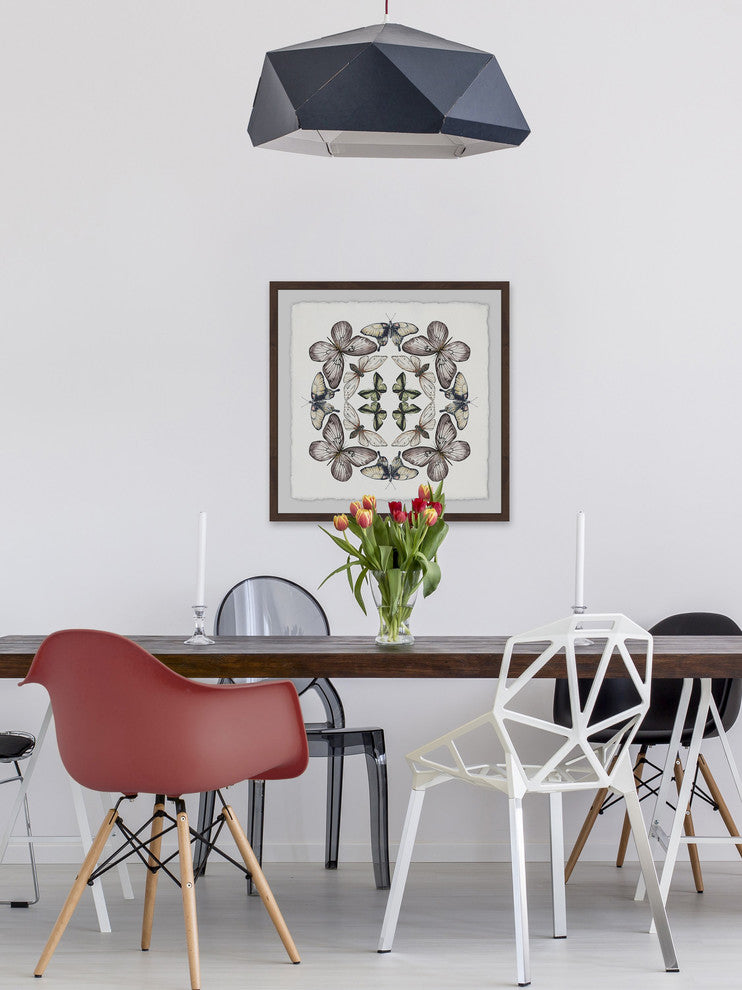 "Concentric Butterflies" Framed Painting Print, 24"x24"