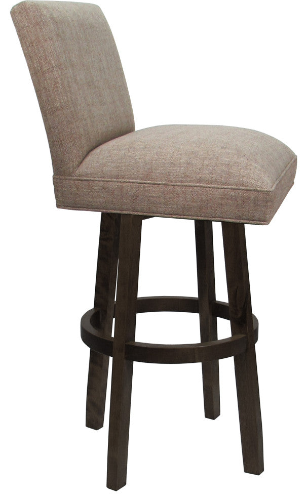 Swivel Wood Counter, Bar or Extra Tall Stool - Sommerville on Vivian Base, Basin Beige - Dark Walnut, 26"