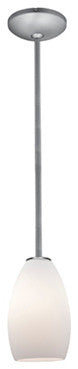 Champagne LED Rod Pendant, Brushed Steel, Opal