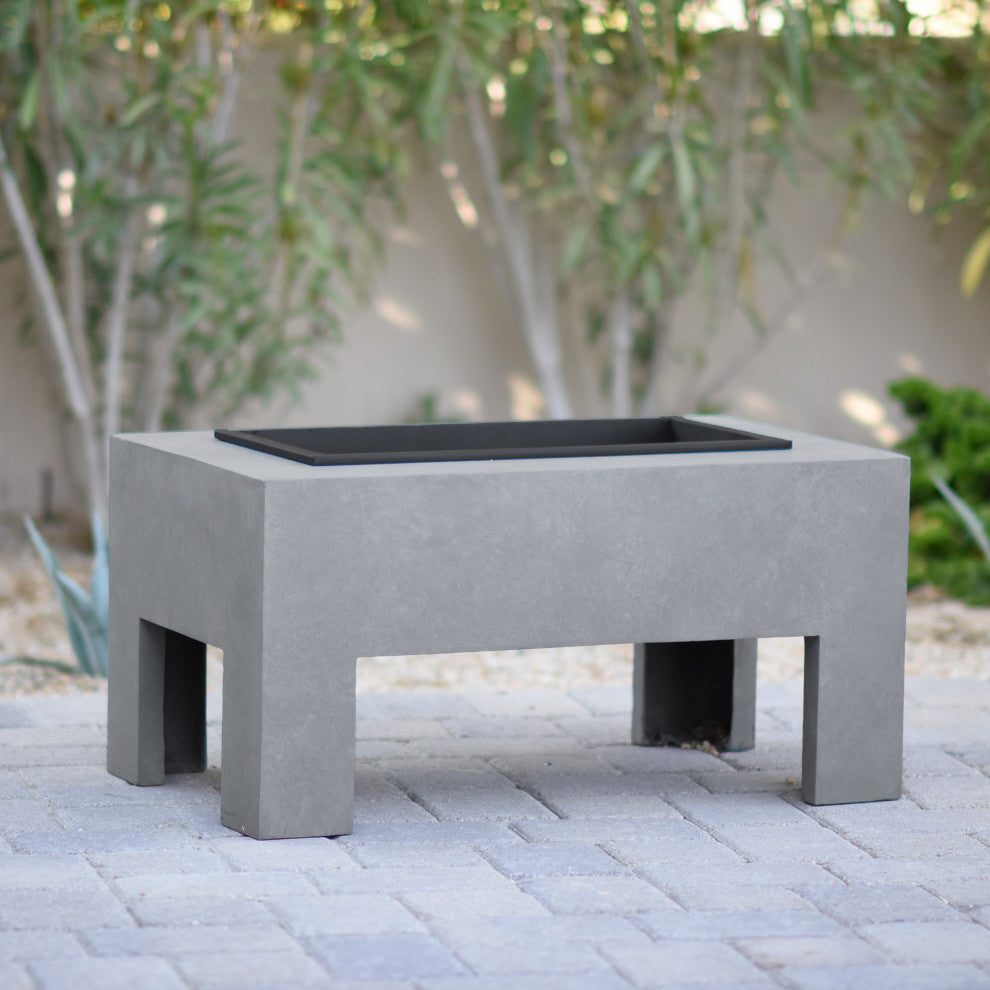 Astella Monolith Fire Basin, Gray Cement