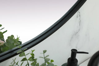 Home Living Metal Frame Oval Mirror 36x60 Inch, Black