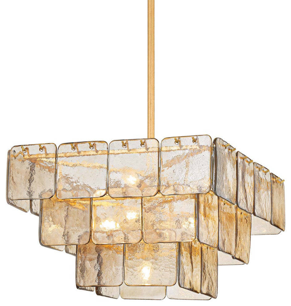 Corbett Lighting 449-24 Regal 9 Light 25"W Waterfall Chandelier - Vintage Gold