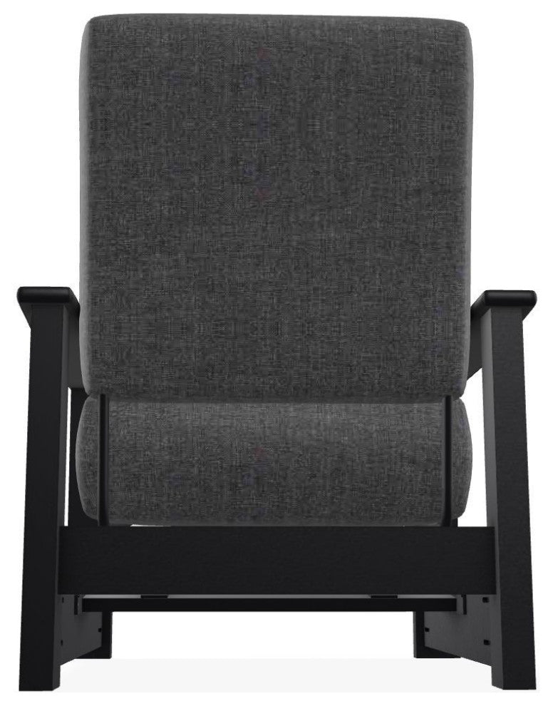 Leeward Deep Seat Outdoor Armchair with Hidden Motion, Slate/Black