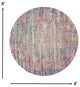 8' Pink And Ivory Round Abstract Power Loom Area Rug