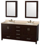 Wyndham WCS141472DESIVUNOMED Espresso 72 Inch Double Bathroom Vanity