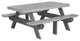 Poly 6' Rectangle Picnic Table, Dove Gray & Slate