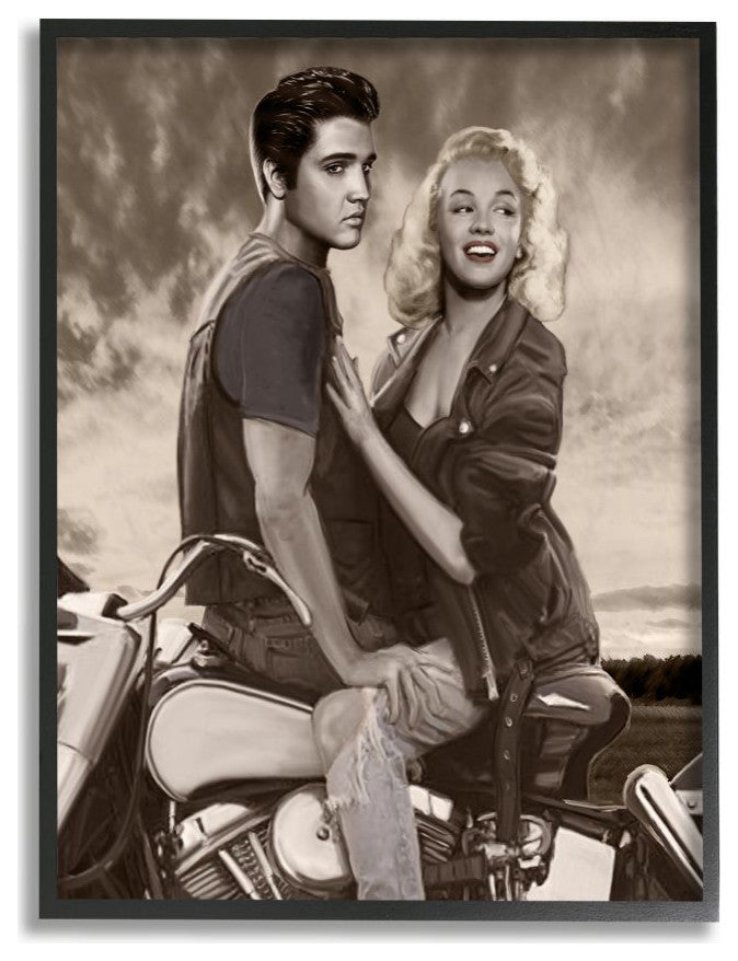 Stupell Industries Motorcycle Ride Vintage Hollywood Movie Star, 11 x 14