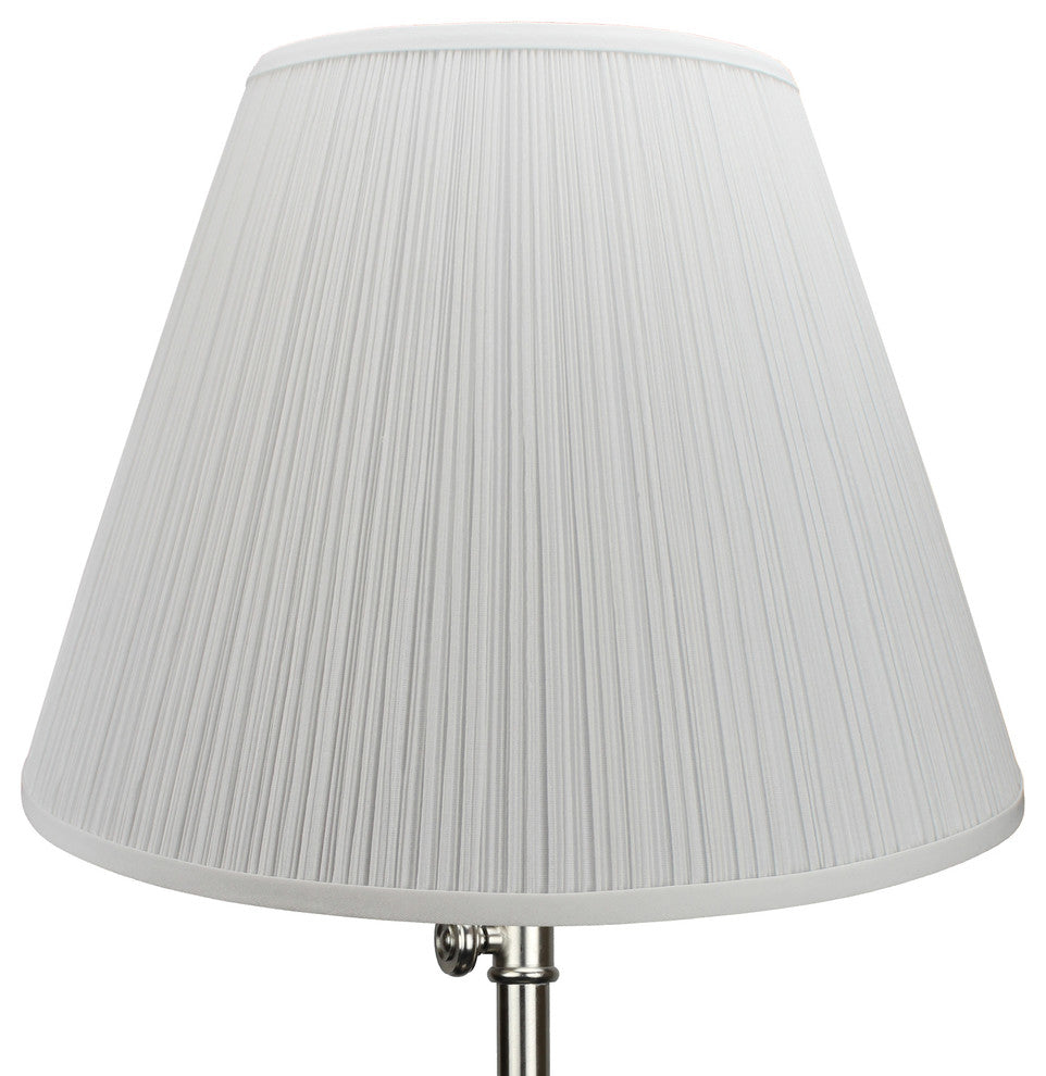 Fenchel Shades, 9"x18"x13" Spider Attachment Empire Lamp Shade, Pleated Mushroom White