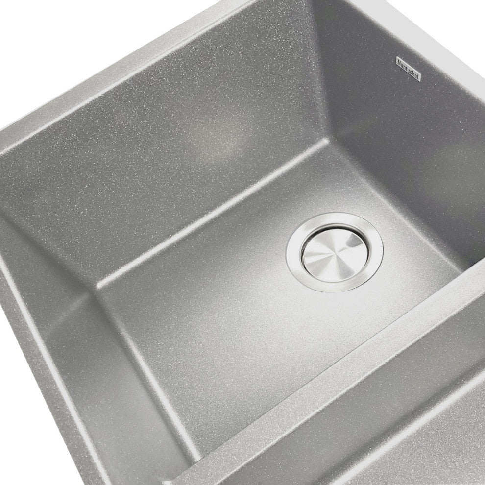 Nantucket Sinks PR5050-LDTI Low Divide 50/50 Double Bowl Undermount Granite Com