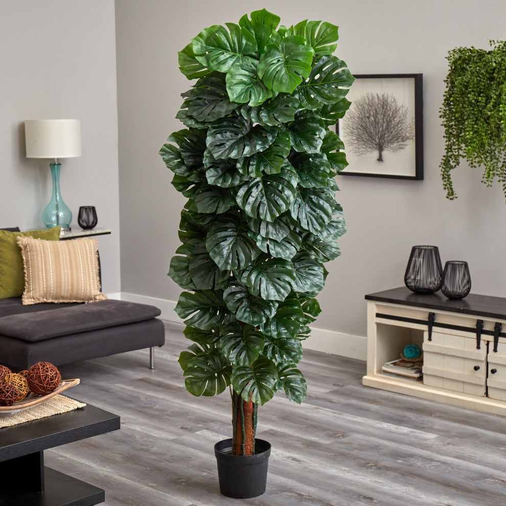 70" Monstera Artificial Tree, Indoor/Outdoor