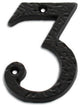 3" Iron Aged Black Finish Numeral, 3