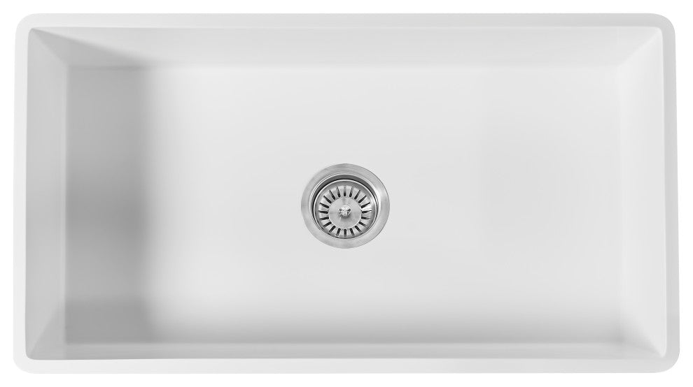 Single Bowl Solid Surface Reversible Kitchen Sink, 33"