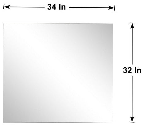 Zilara 42" Black and Grey Vanity, 34" Frameless Mirror