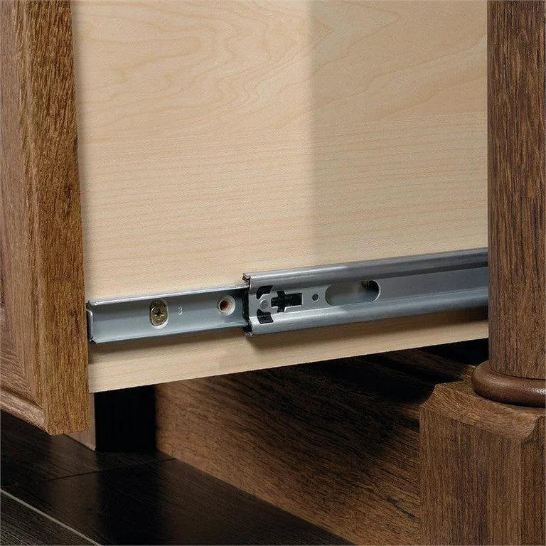 Large Desk, Flip Down Keyboard Tray & Full Extension File Drawer, Vintage Oak