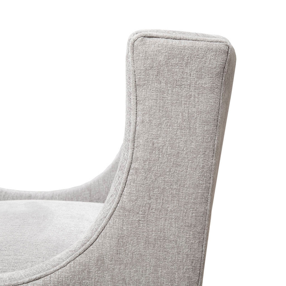 Madison Park Malabar Transitional Lounge Chair with Recessed Arms, Grey