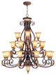 Villa Verona Chandelier, Verona Bronze With Aged Gold Leaf Accents