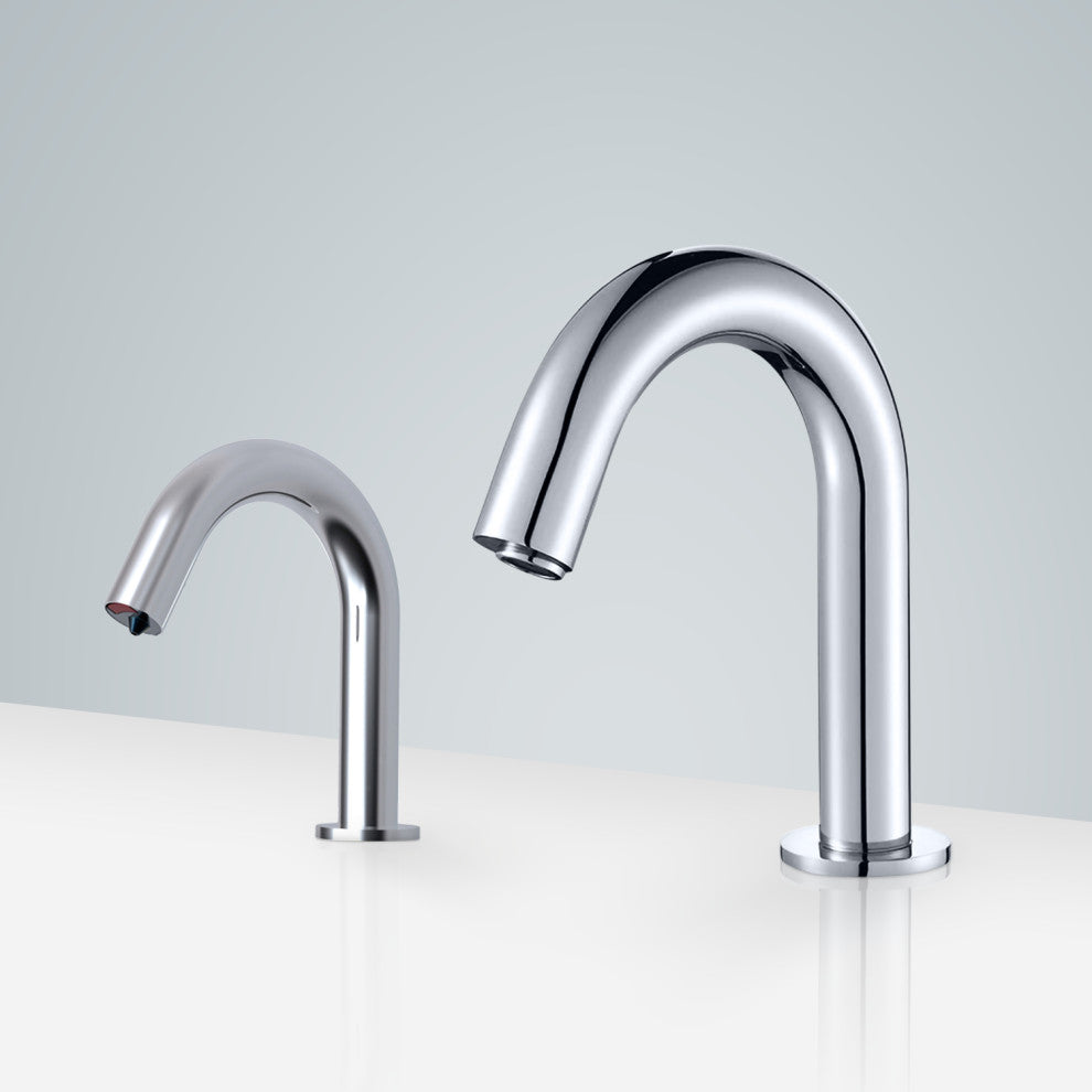 Fontana Marsala Gooseneck Volume Commercial Motion Sensor Faucet, Soap Dispenser