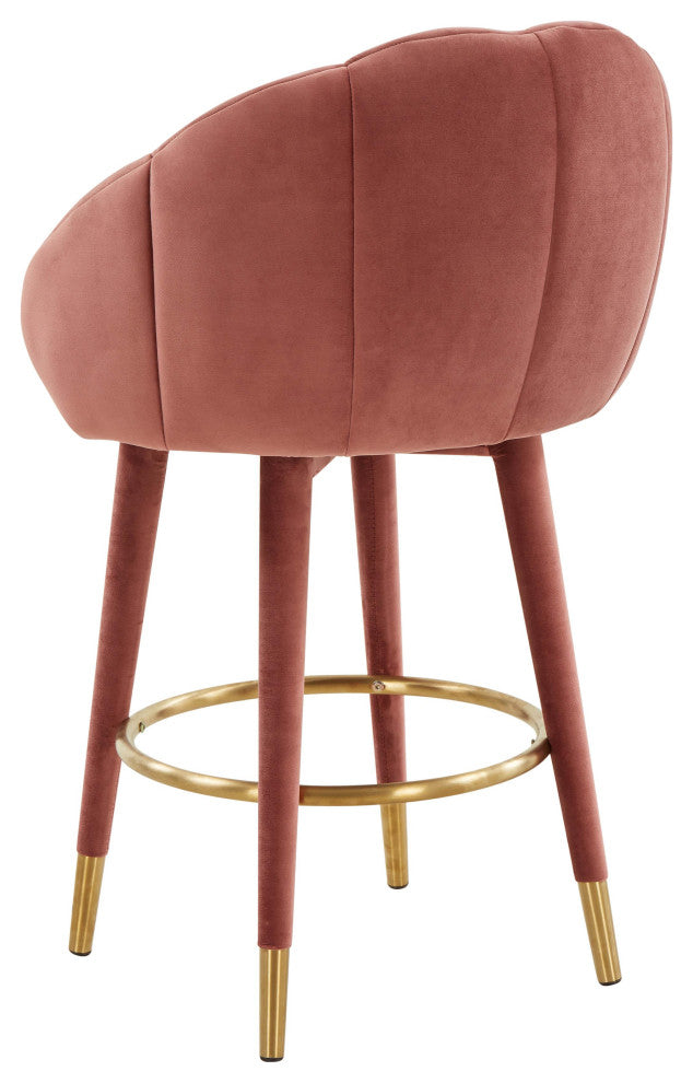 Myla Salmon Swivel Counter Stool - Salmon
