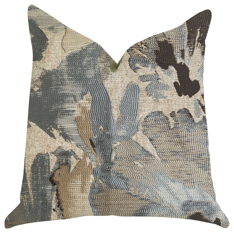 Icy Blue Wildflower Luxury Throw Pillow, 24"x24"