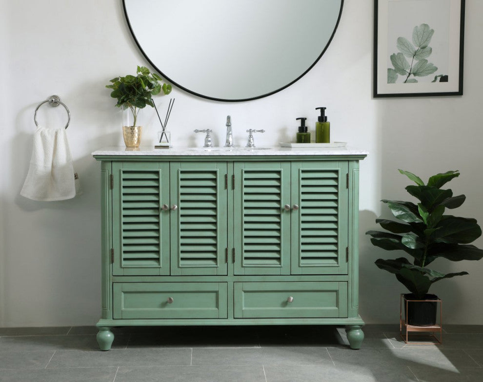 Home Living Single Bathroom Vanity, Vintage Mint, 48"