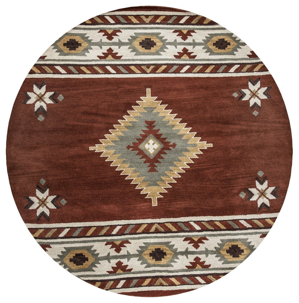 Rizzy Home Southwest SU1822 Rust Southwest/Tribal Area Rug, Rectangular 8'x10'