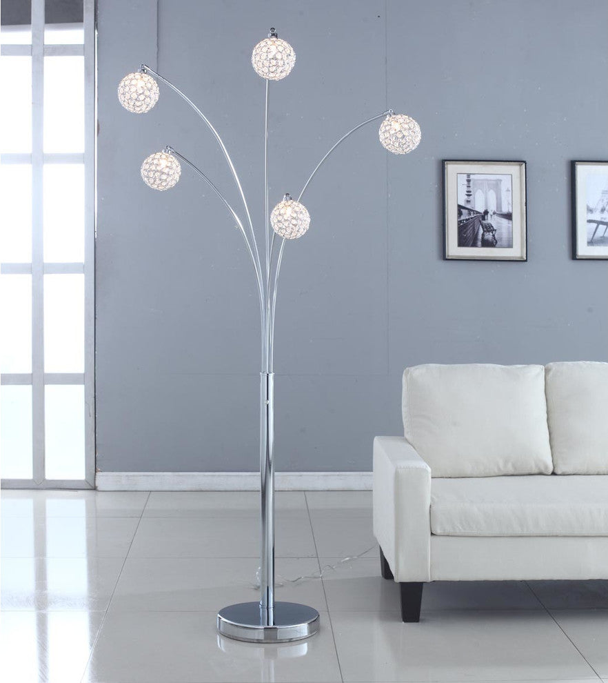 Manhattan 5-Arch Crystal Ball 84" Arched Floor Lamp