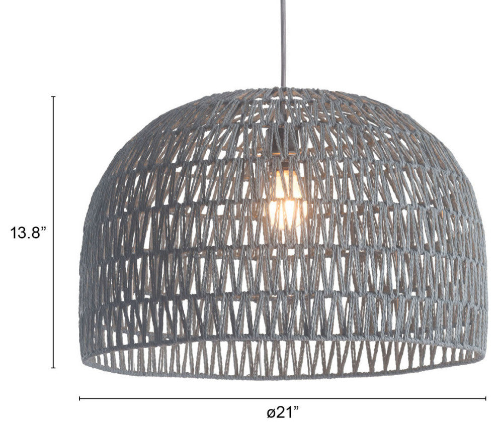 Pendant Ceiling Light Fixture, Steel Metal, Paper, Gray, Lounge Cafe Lobby