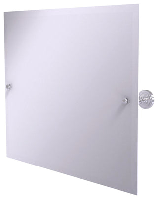 Frameless Landscape Tilt Mirror with Beveled Edge, Satin Chrome