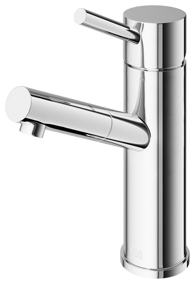 VIGO Noma 8" H Single Handle Single Hole Bathroom Faucet, Chrome