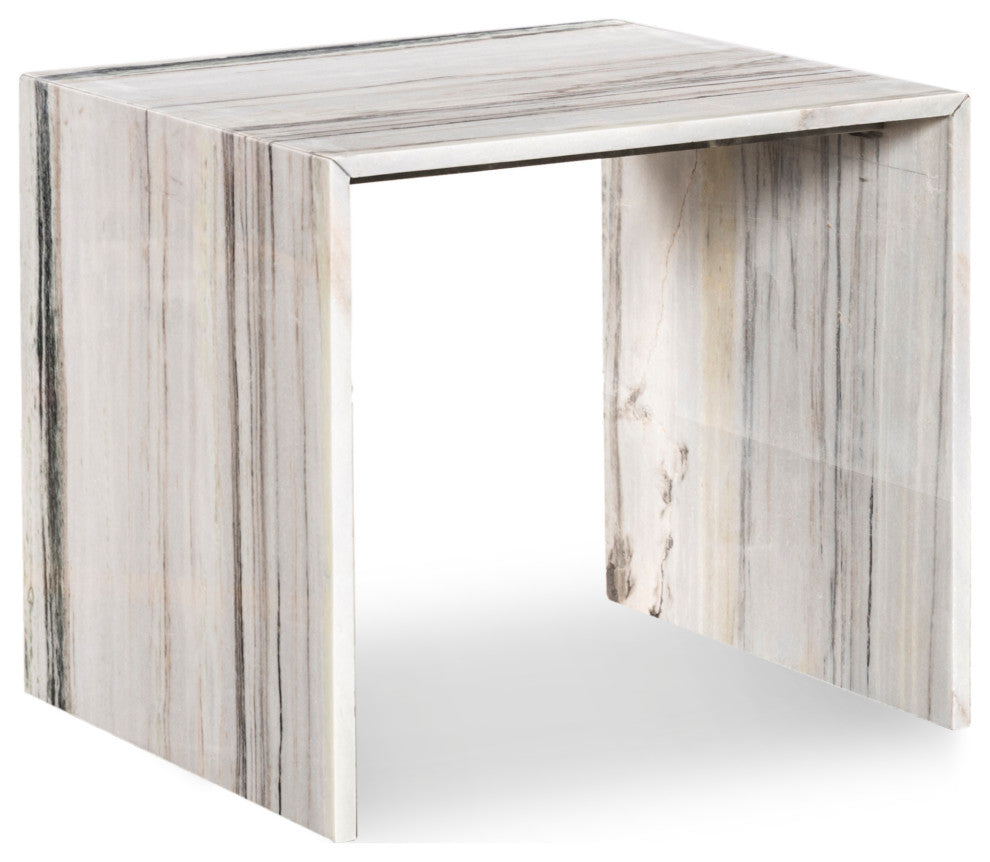 Canova Marble End Table, Black and White, End Table