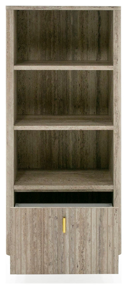 Nova Domus Roma Modern Travertine, Gold Bookcase