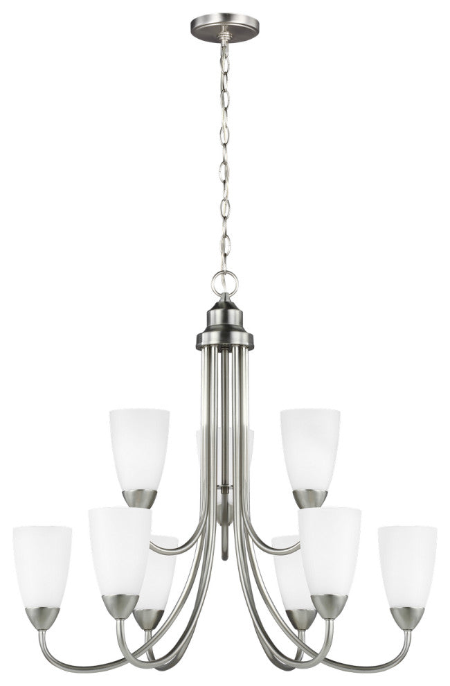 Seville 9-Light Chandelier, Brushed Nickel