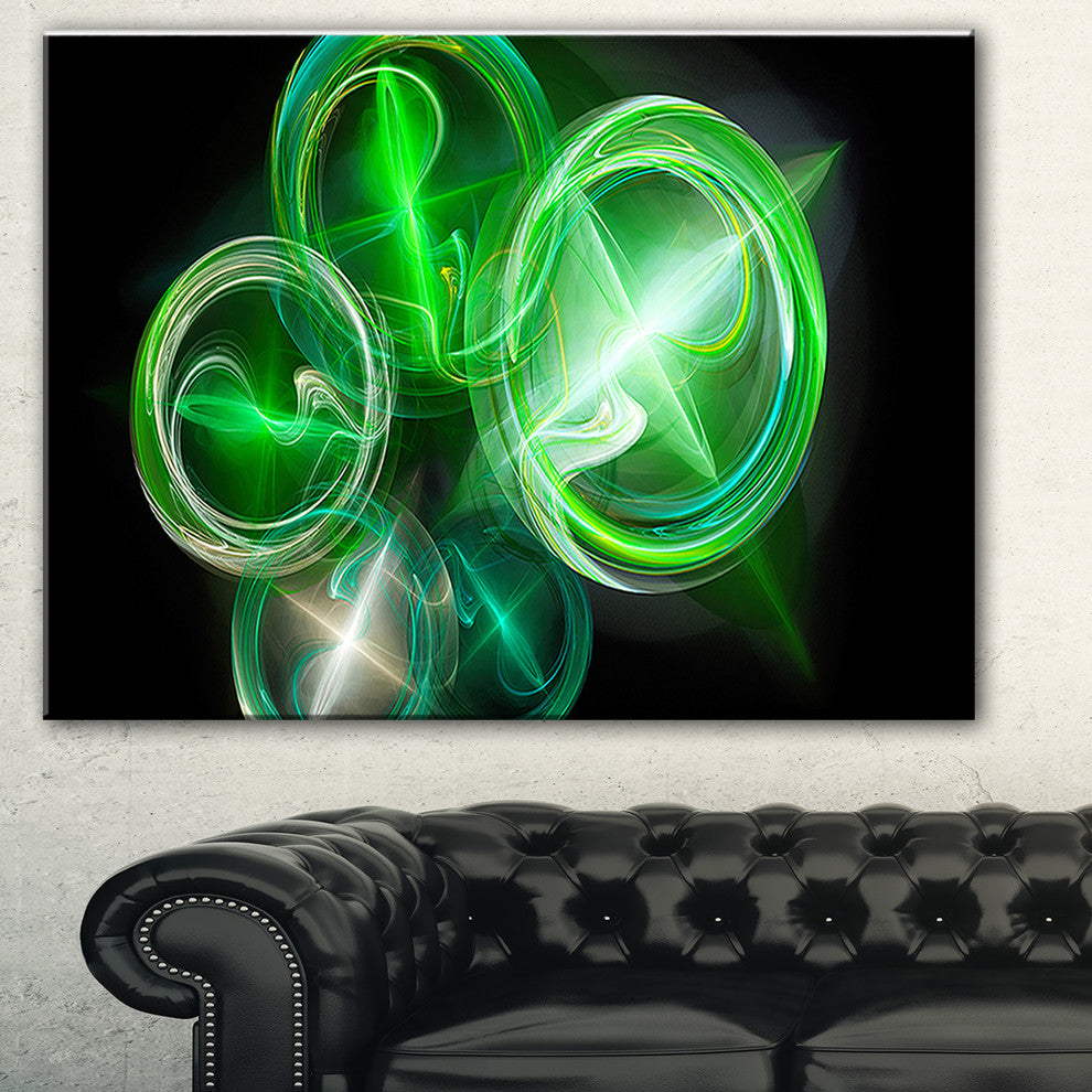 "Green in Black Fractal Desktop Wallpaper" Abstract Digital Canvas Print