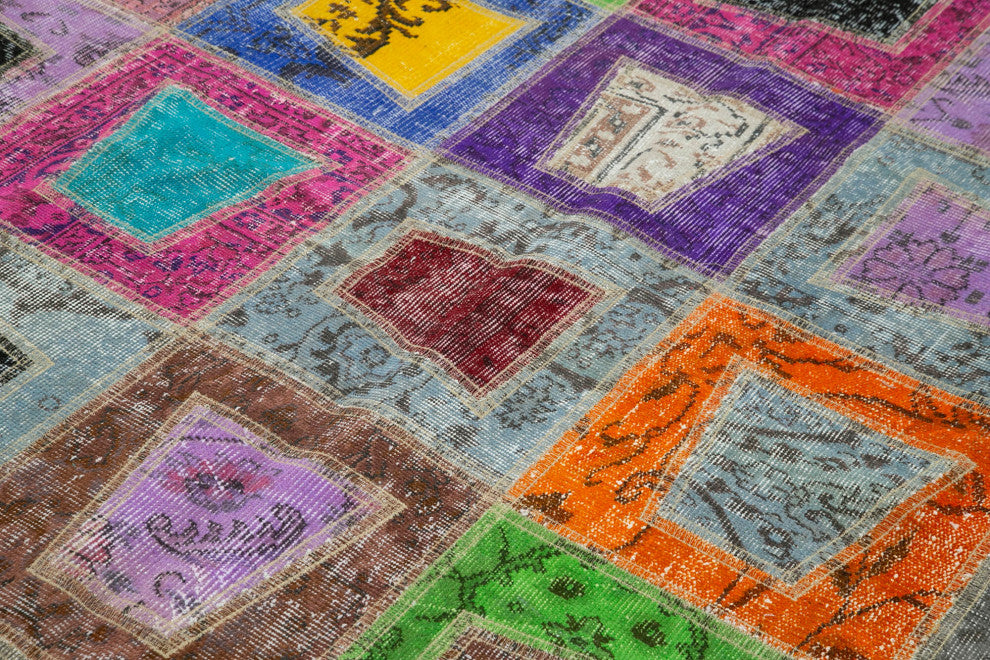Rug N Carpet - Handwoven Oriental 6' 4" x 8' 11" Antique Patchwork Area Rug