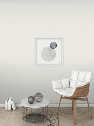 "Marbled Gray Circles" Framed Painting Print, 24"x24"