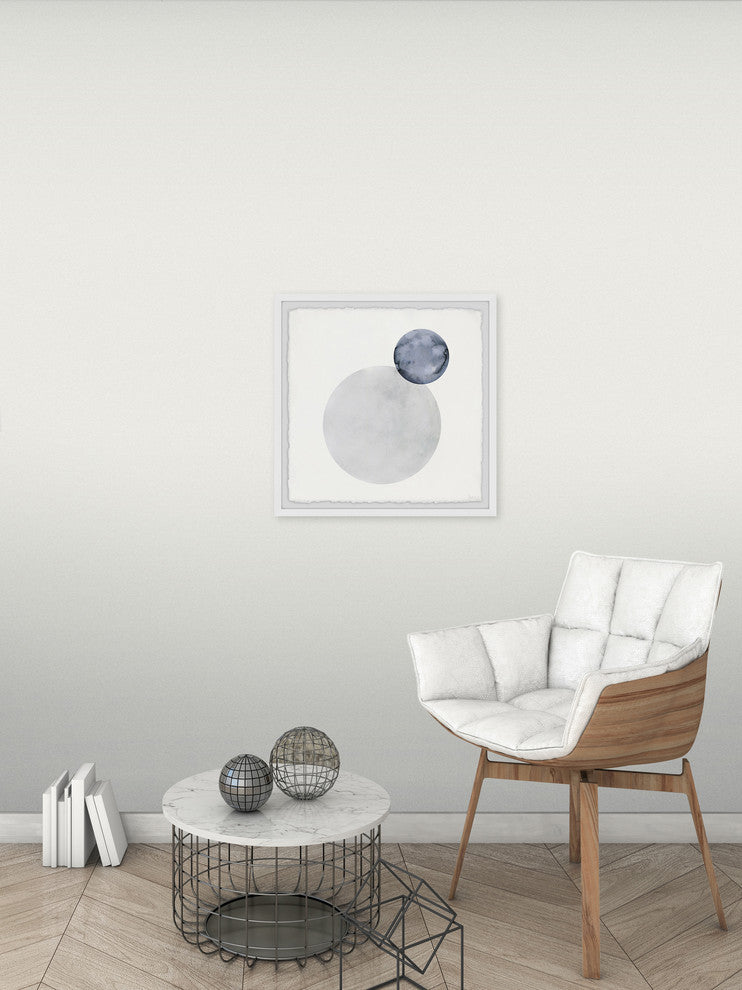 "Marbled Gray Circles" Framed Painting Print, 24"x24"
