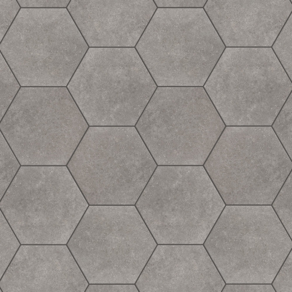 Traffic Hex Grey Porcelain Floor and Wall Tile