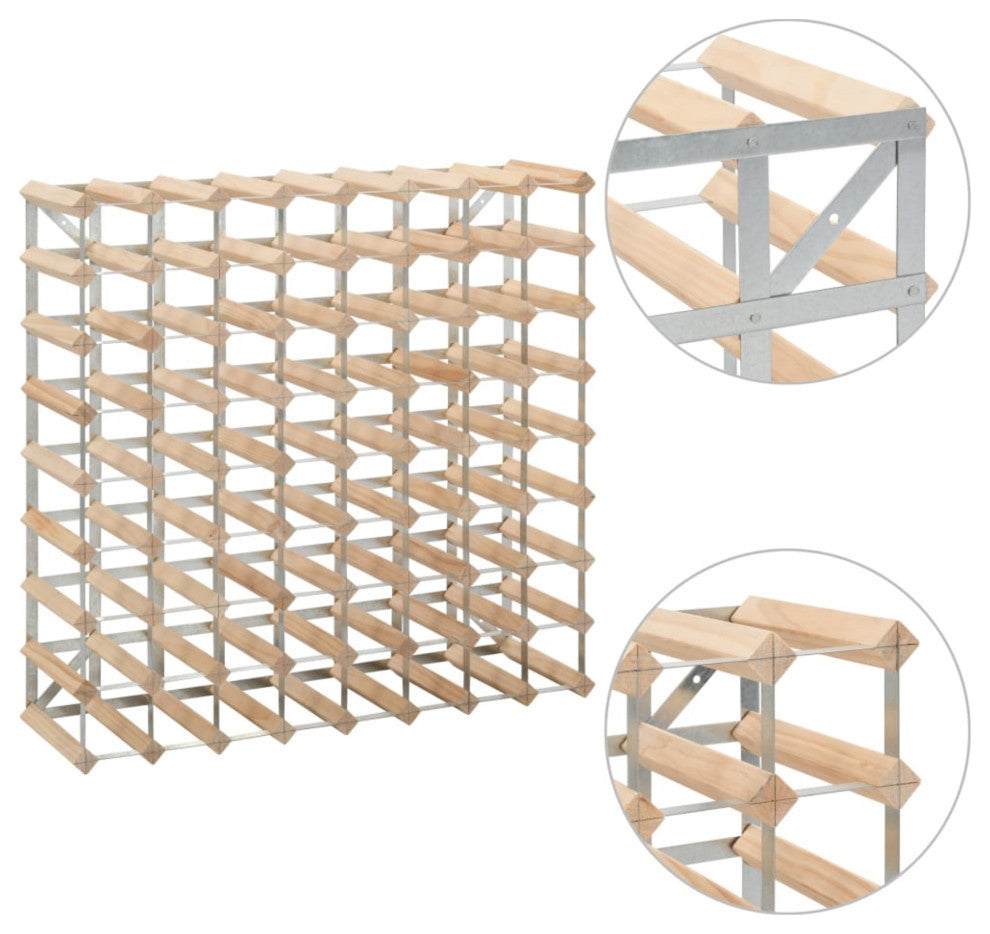 Vidaxl Wine Rack For 72 Bottles Solid Pinewood