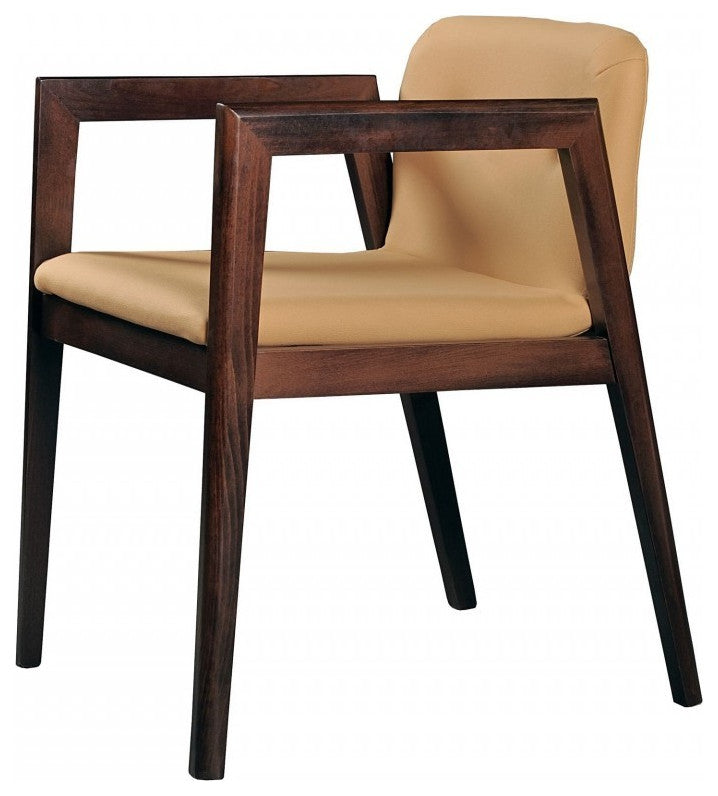 Set of Two Beige Modern Faux Leather Dining Chairs