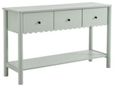 Emmeline 3-Drawer Scalloped Console Table, Sage