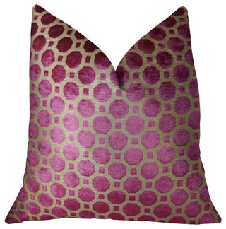 Plutus Velvet Geo Handmade Throw Pillow, (22" x 22")