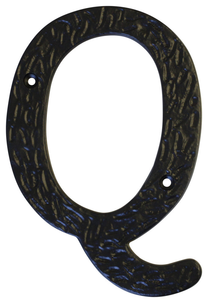 RCH Hardware Iron Vintage Classic House Letter, 6", Black, Q